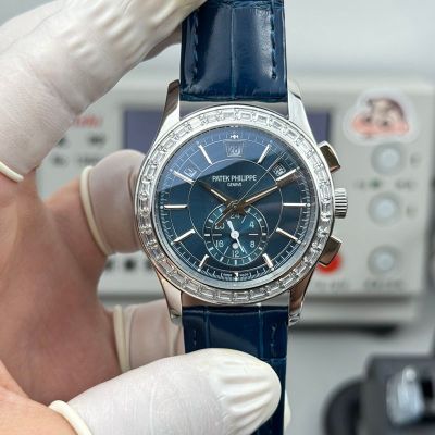 Patek Philippe Complications 5905P-010 Blue Dial Diamond Bezel Watch
